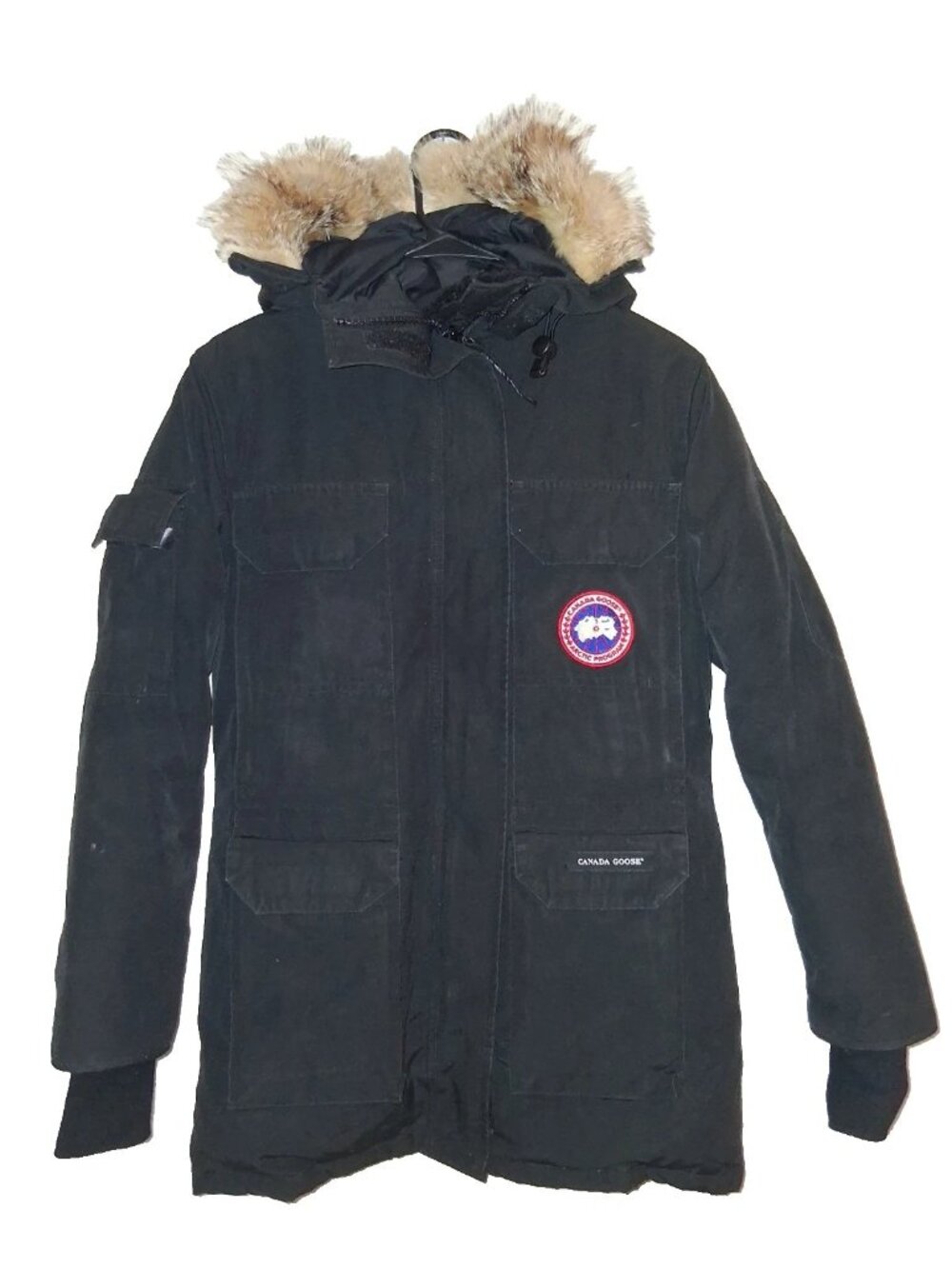 Canada Goose Expedition Parka Black Women's 2XS XXS Real Coyote Fur Jacket 4565L